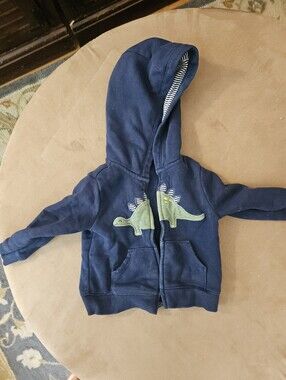 Carters 3t Dino Sweatshirt Hoodie Full Zip